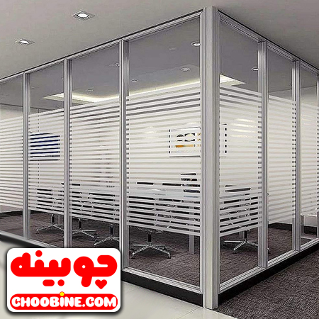 برچسب شیشه مات کن کرکره ای راه راه نواری چوبینه کد 435 (عرض 120 سانتیمتر)