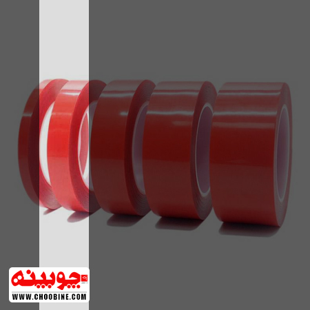 چسب دو طرفه شیشه ای PVC بی رنگ چوبینه (عرض 2 سانتیمتر - رول 25 متری)