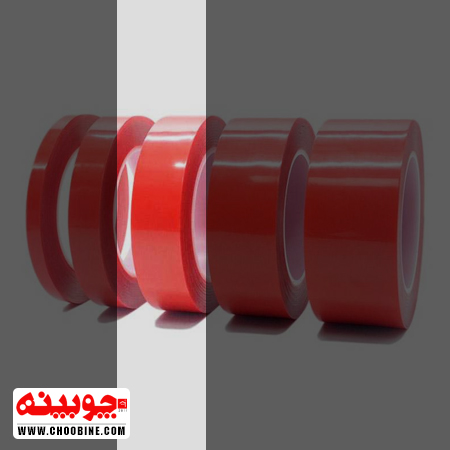 چسب دو طرفه شیشه ای PVC بی رنگ چوبینه (عرض 3 سانتیمتر - رول 25 متری)