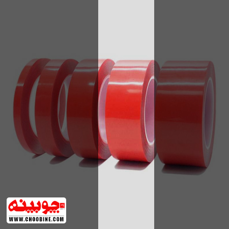 چسب دو طرفه شیشه ای PVC بی رنگ چوبینه (عرض 4 سانتیمتر - رول 25 متری)