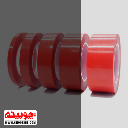 چسب دو طرفه شیشه ای PVC بی رنگ چوبینه (عرض 5 سانتیمتر - رول 25 متری)