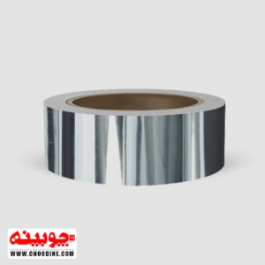 نوار نقره ای - نوار استیل - نوار سیلور - نوار نقره ای براق پشت چسب دار- بردر استیل خود چسب - عرض 4 سانتیمتر - جنس پی وی سی